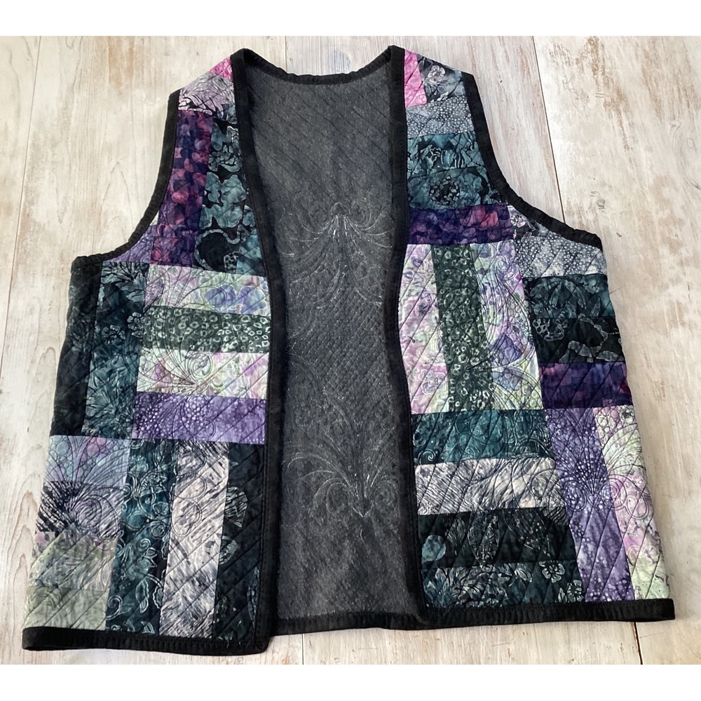 Quilted Patchwork Boho Vest Women Sleeveless Open Front Layering Piece festival